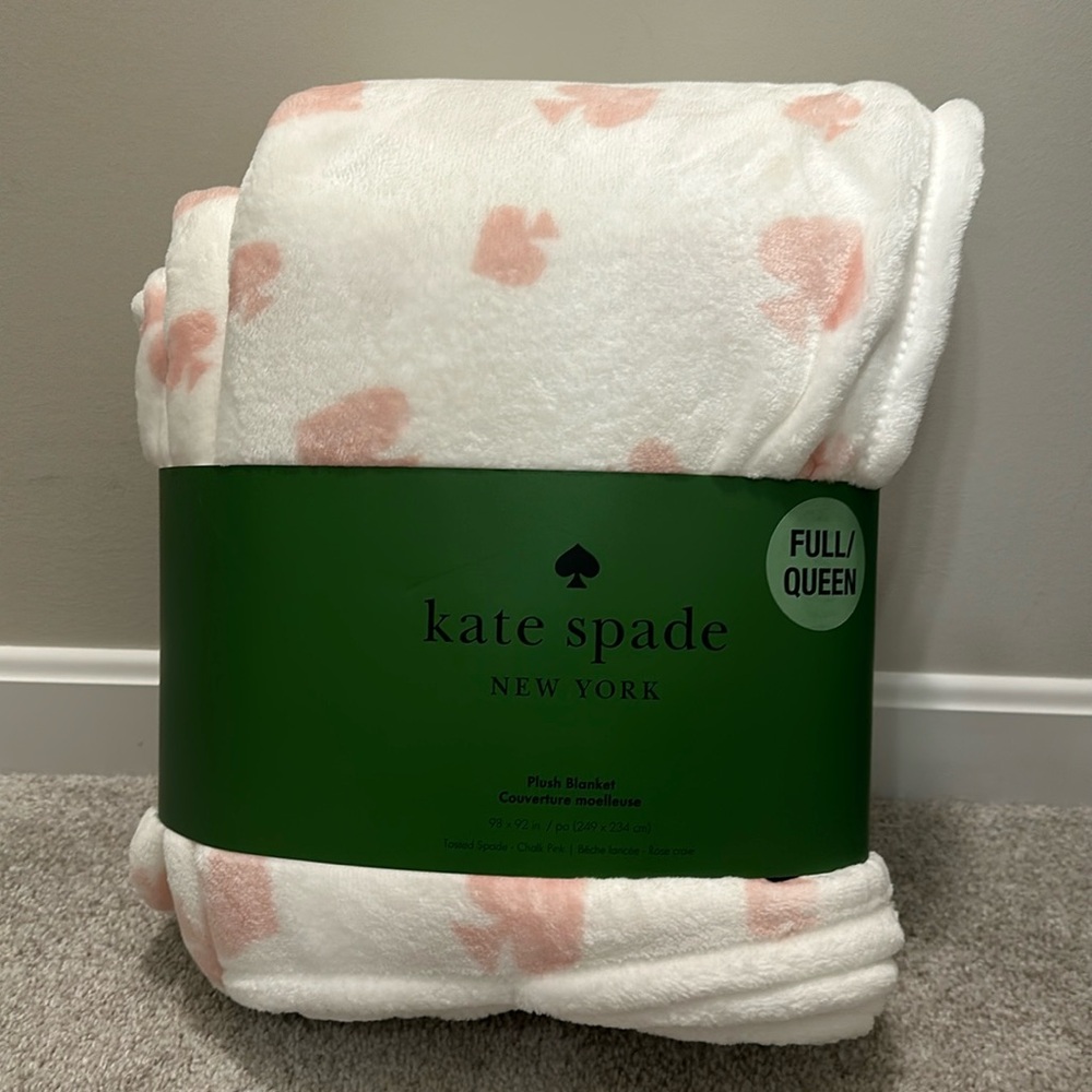 NWT Kate Spade QUEEN Plush Blanket